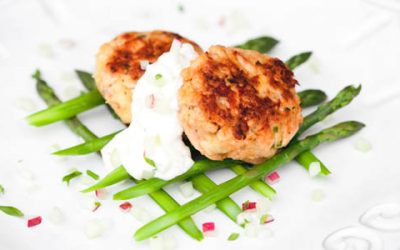Salmon Cakes with Cucumber Radish Sauce