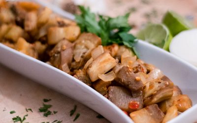 Warm Sesame Ginger Eggplant