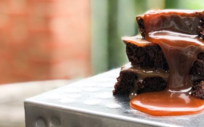 Brownies with Caramel Sauce