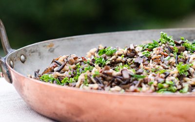 Parslied Baked Rice with Mushrooms