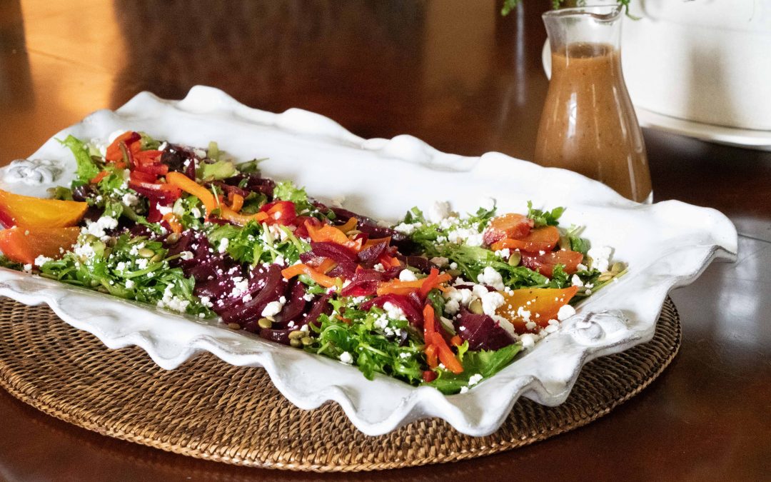 Roasted Beet & goat Cheese Salad with Pumpkin Seeds